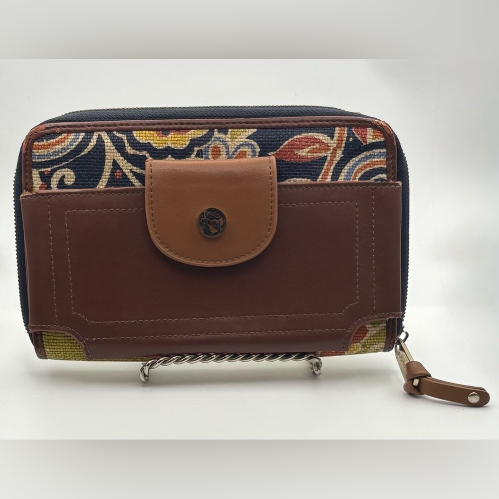 Spartina 449 Phone Crossbody Blue Paisley Convertible Wristlet/ Wallet NO STRAP